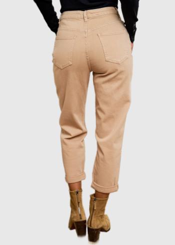 Dara Mom Fit бежевые женские джинсы - back