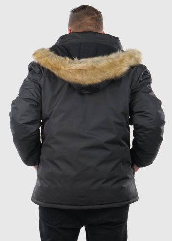 Giusi Plus Size черная мужская куртка с капюшоном - back