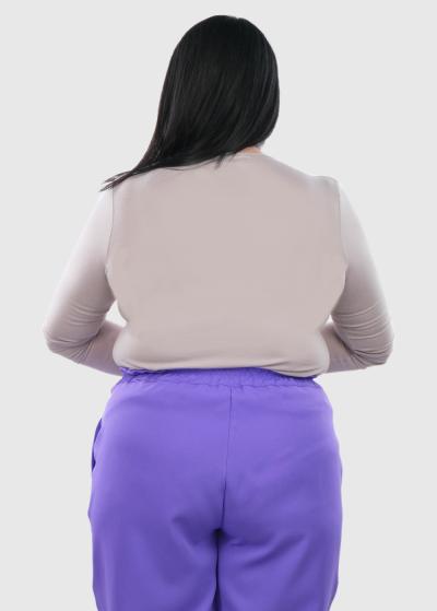 Zara серая майка Большого Размера с длинными рукавами - back
