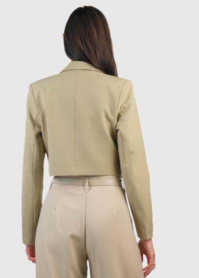 Salvadora оливковый короткий пиджак - back