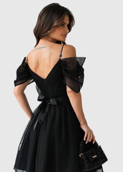 García черное короткое платье - back