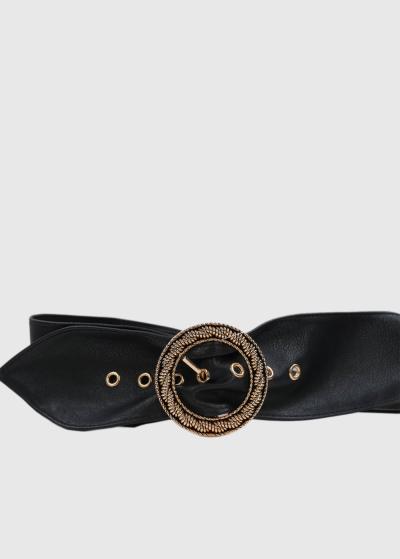 Pamela black women's belt - back