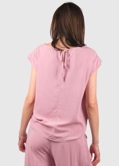 Aylin розовая блузка с короткими рукавами - back