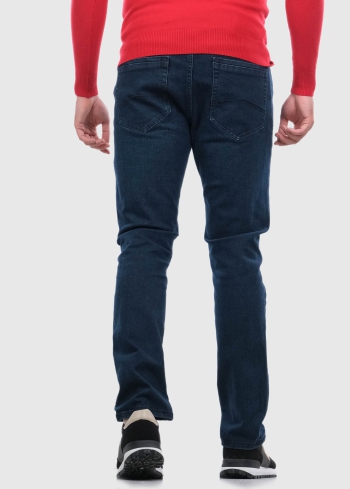 Cesare Regular Fit темно-синие мужские джинсы - back