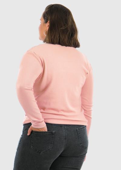 Eulalia Plus Size светло-розовая женская водолазка - back