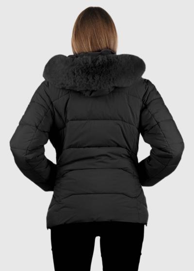 Elsaida черная женская куртка с капюшоном - back