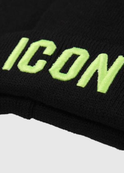 Icon черная шапка с логотипом - back