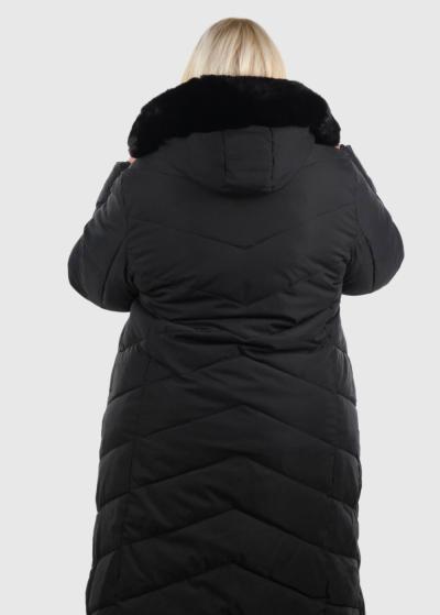Jennet черная длинная куртка Большого размера - back