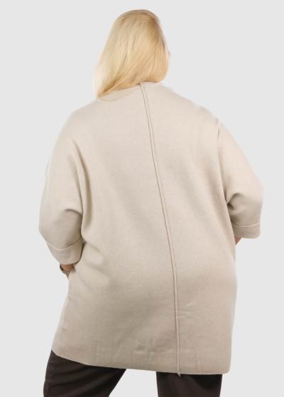 Jonna Lielo izmēru bēšs kardigans ar pogām - back