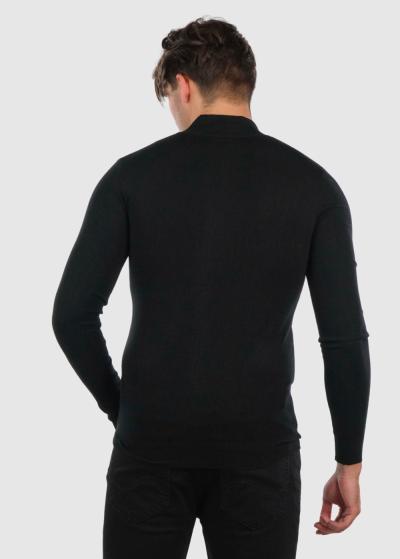 Gilles черная мужская кофта на молнии - back