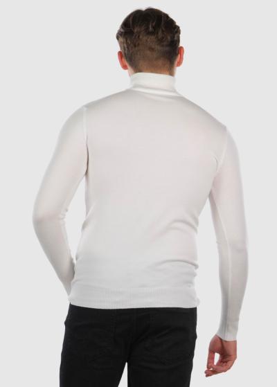 Giedrius белый свитер с высоким воротом - back