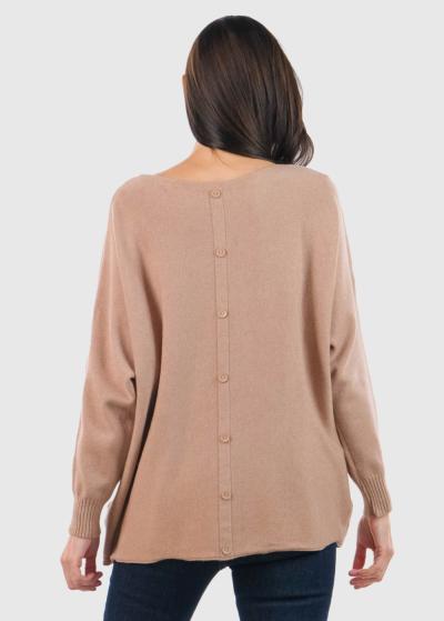 Lenuta bēšs sieviešu džemperis - back