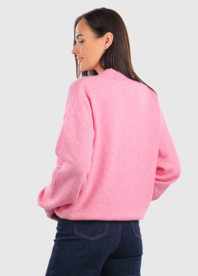 Delmira rozā sieviešu džemperis - back