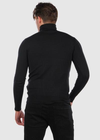 Lothar черный свитер с высоким воротом - back