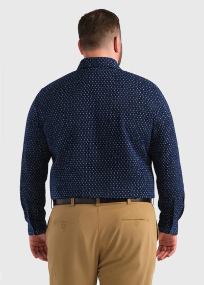 Lielo izmēru tumši zils klasiskais krekls - back