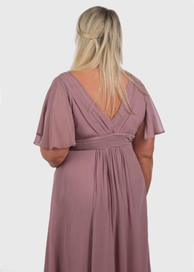 Azana Plus Size dark pink short evening dress - back