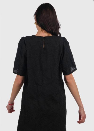 Amel black short sleeve dress - back