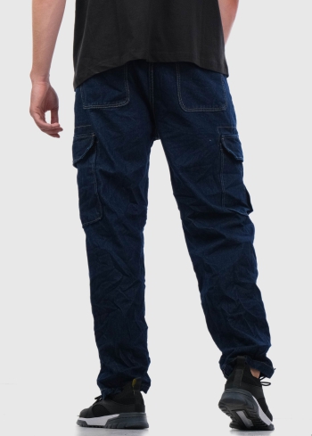 Gallo Slim Fit синие мужские джинсы с накладными карманами - back