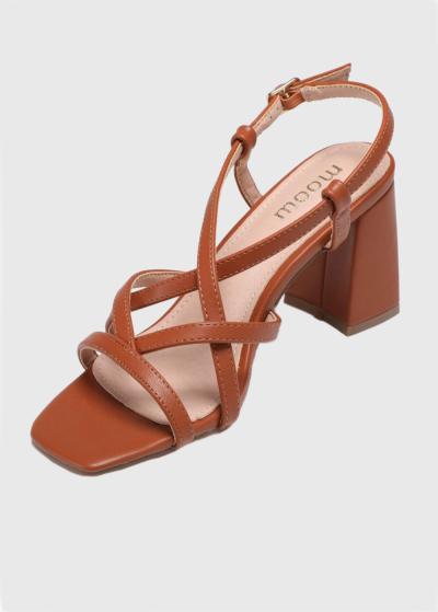 Elvida brown heeled sandals - back