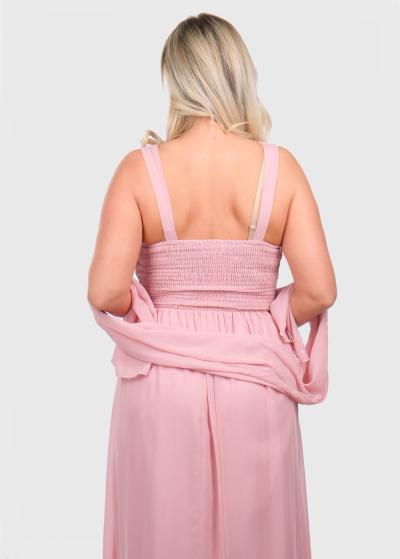 Elisabeth pink long evening dress  - back