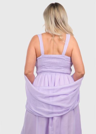 Elke light purple short evening dress - back