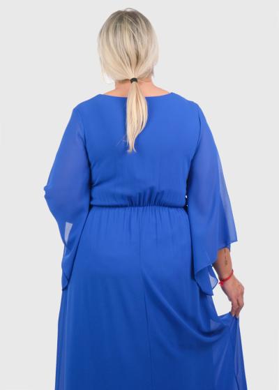 Isana Plus Size blue long evening dress - back