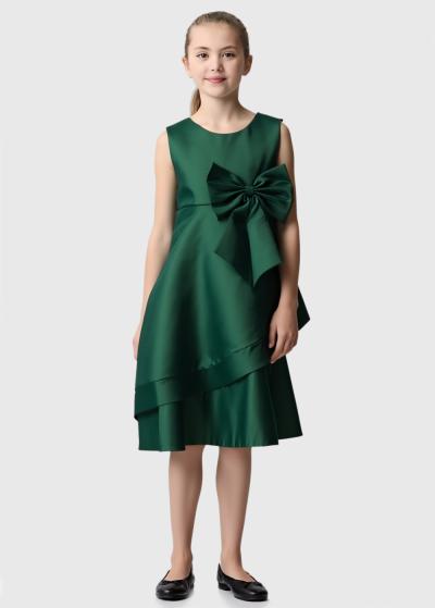 Zalina зеленое платье с бантом - back
