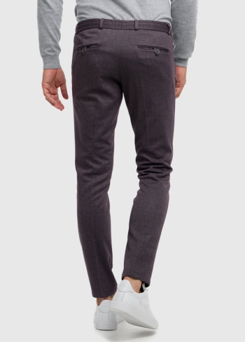 Nicolò Slim Fit темно-фиолетовый мужские брюки - back