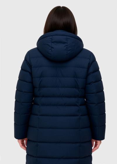 Lucetta темно-синяя куртка Большого размера с капюшоном - back