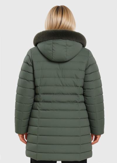 Lydia хаки короткая куртка Большого размера - back