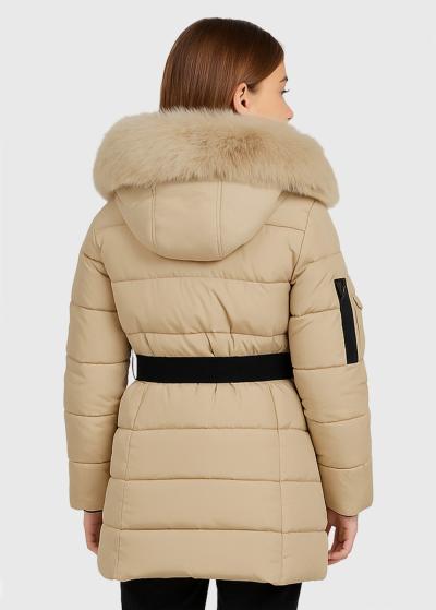 Laia бежевая куртка с поясом - back