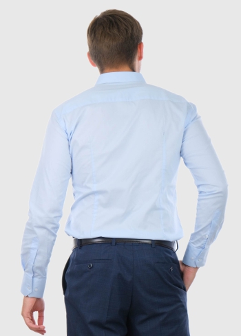 Baccio Slim Fit мужская голубая рубашка - back