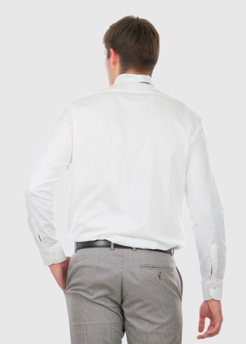 Baccio Slim Fit мужская белая рубашка - back