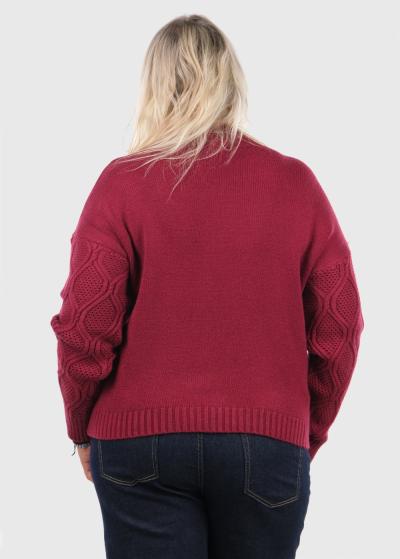 Kamilya bordo adīts džemperis - back