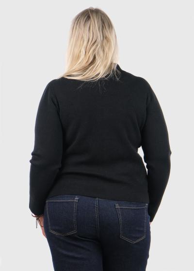 Kamila melns īss kardigans rāvējslēdzēju - back