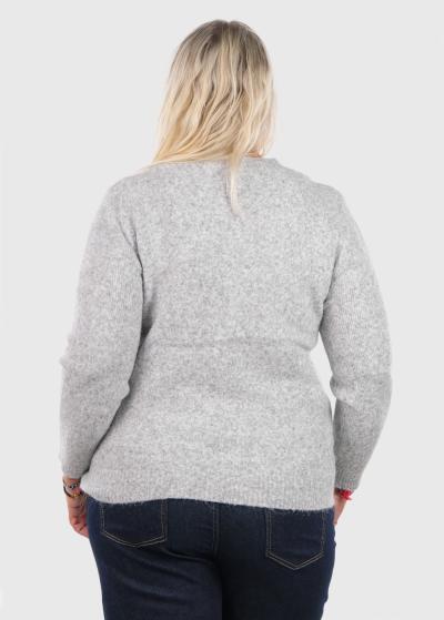 Keito pelēks džemperis ar aplikāciju - back