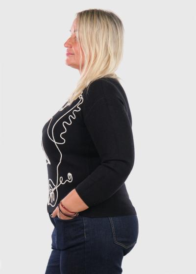 Kaiyo melns džemperis ar rakstu  - back