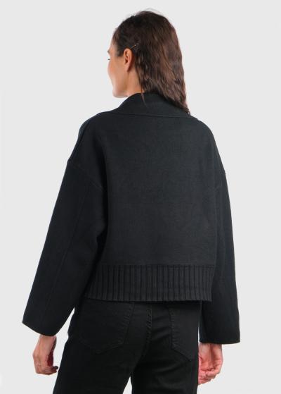 Kristína melns kardigans ar pogām - back