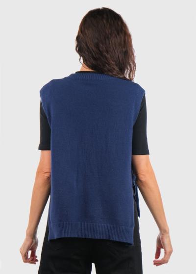 Karin zila veste ar aukliņām - back