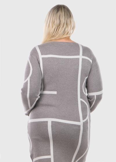 Katy pelēka džemperkleita - back