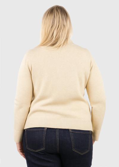 Kamila gaiši bēšs īss kardigans rāvējslēdzēju - back