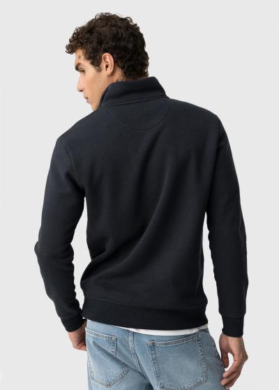 Tumši zils vīriešu džemperis ar rāvējslēdzēju - back