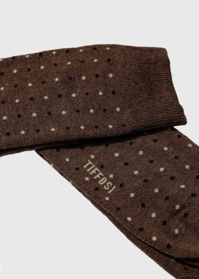 Brūnas vīriešu zeķes ar rakstu - back