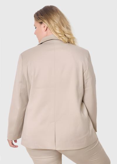 Jeannette Lielo izmēru bēša sieviešu žakete - back