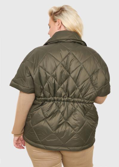 Jamelia Lielo izmēru haki silta veste - back