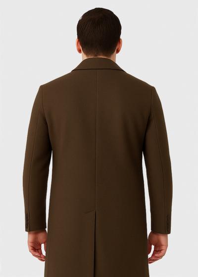 Brūns vīriešu mētelis - back