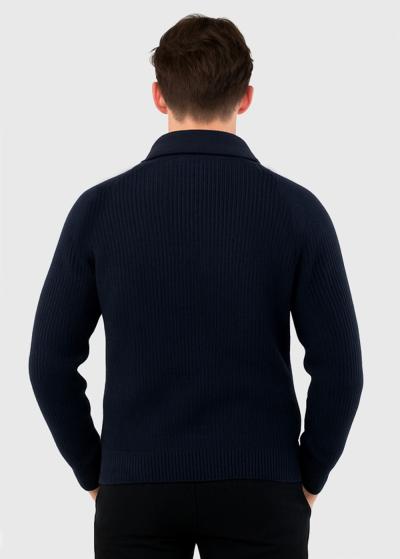 Tumši zils džemperis ar rāvējslēdzēju - back