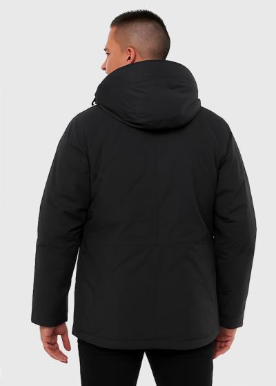 Jensen melna īsa jaka ar kapuci - back