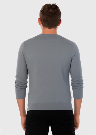 Javier pelēks džemperis ar ģeometrisku printu - back