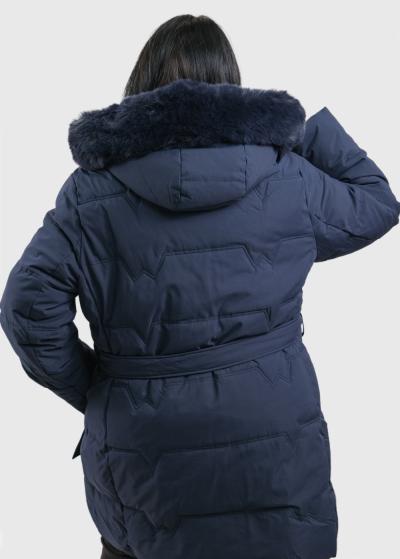 Madel Lielo izmēru tumši zila jaka ar kapuci  - back